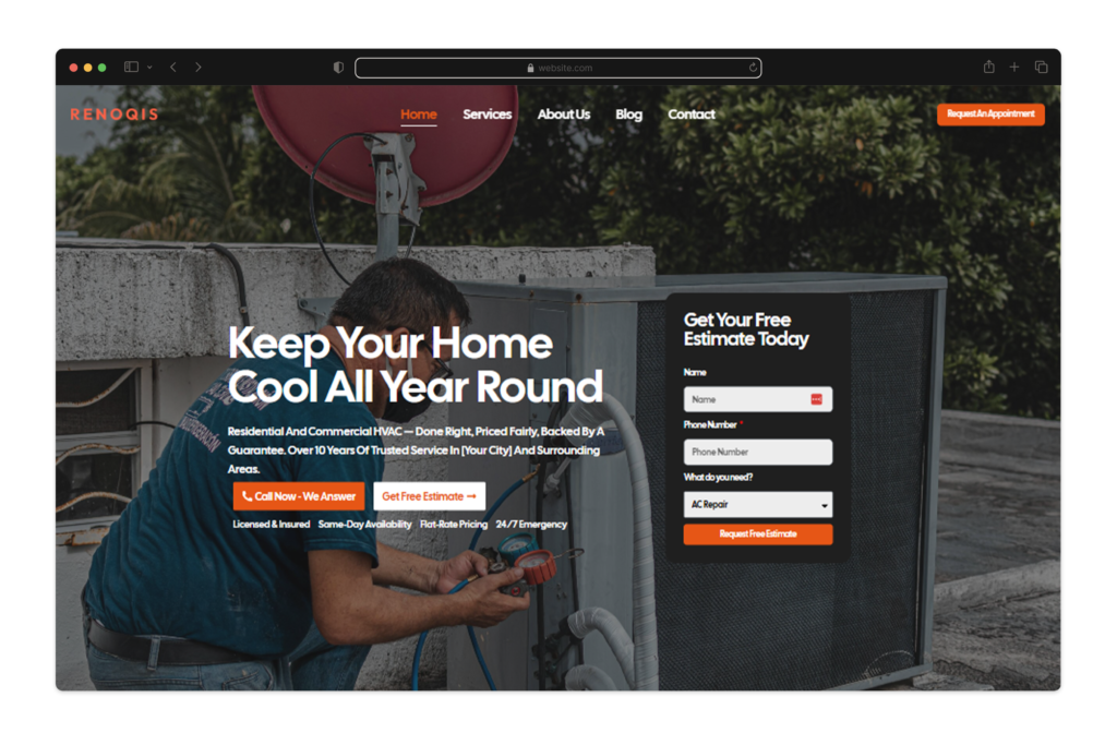 HVAC Demo Website